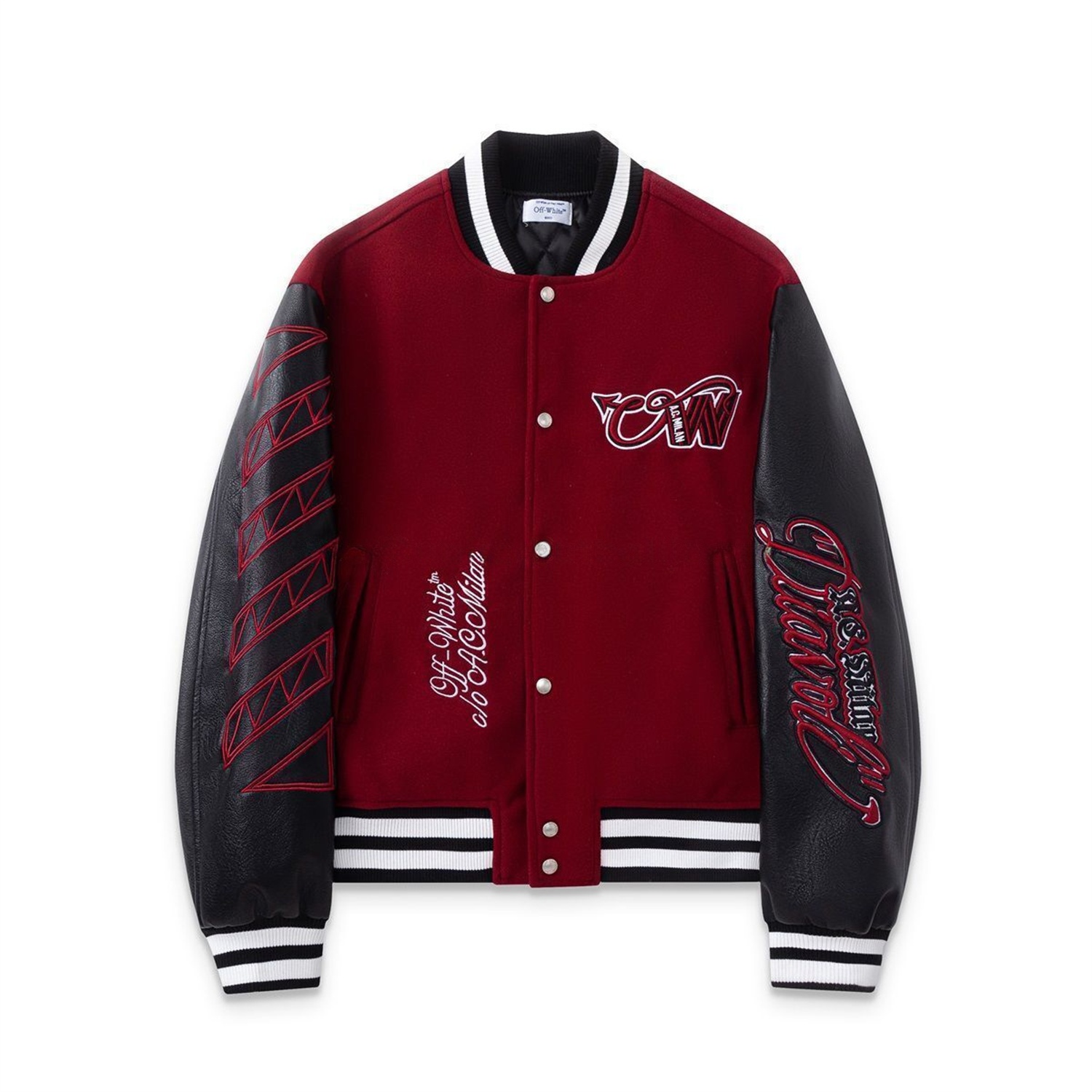 AC Milan 25-26 Off-White Warm Windbreaker Jacket - Wine Red And Black - JerseysGala
