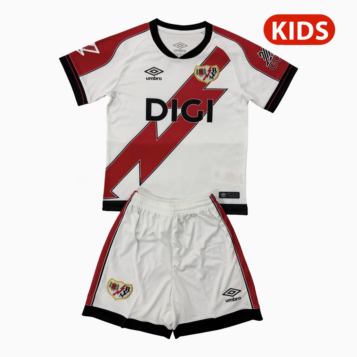 Rayo Vallecano 25-26 Home Kids Kit - JerseysGala