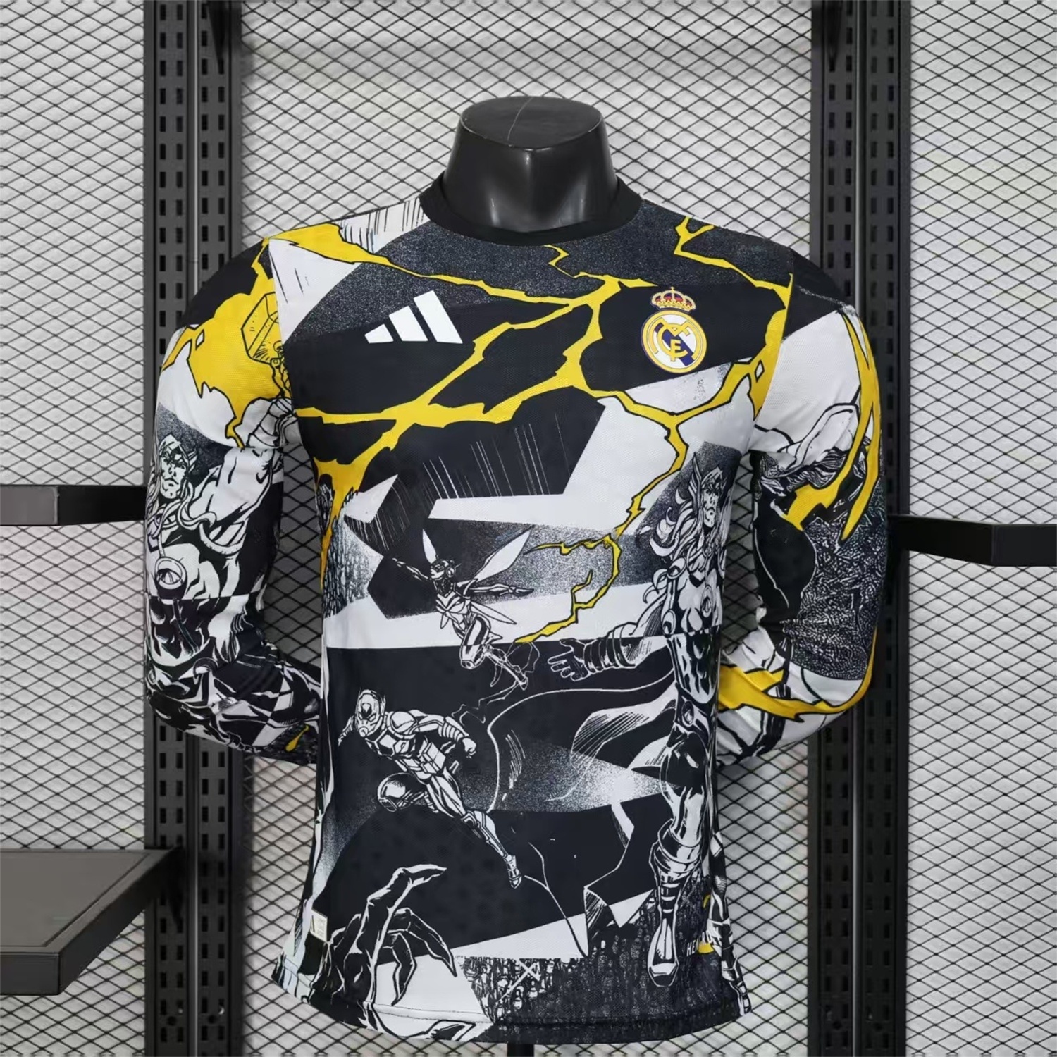 Real Madrid 25-26 Thunder Comics Pre-Match Special Long Sleeves Jersey - Player Version - JerseysGala