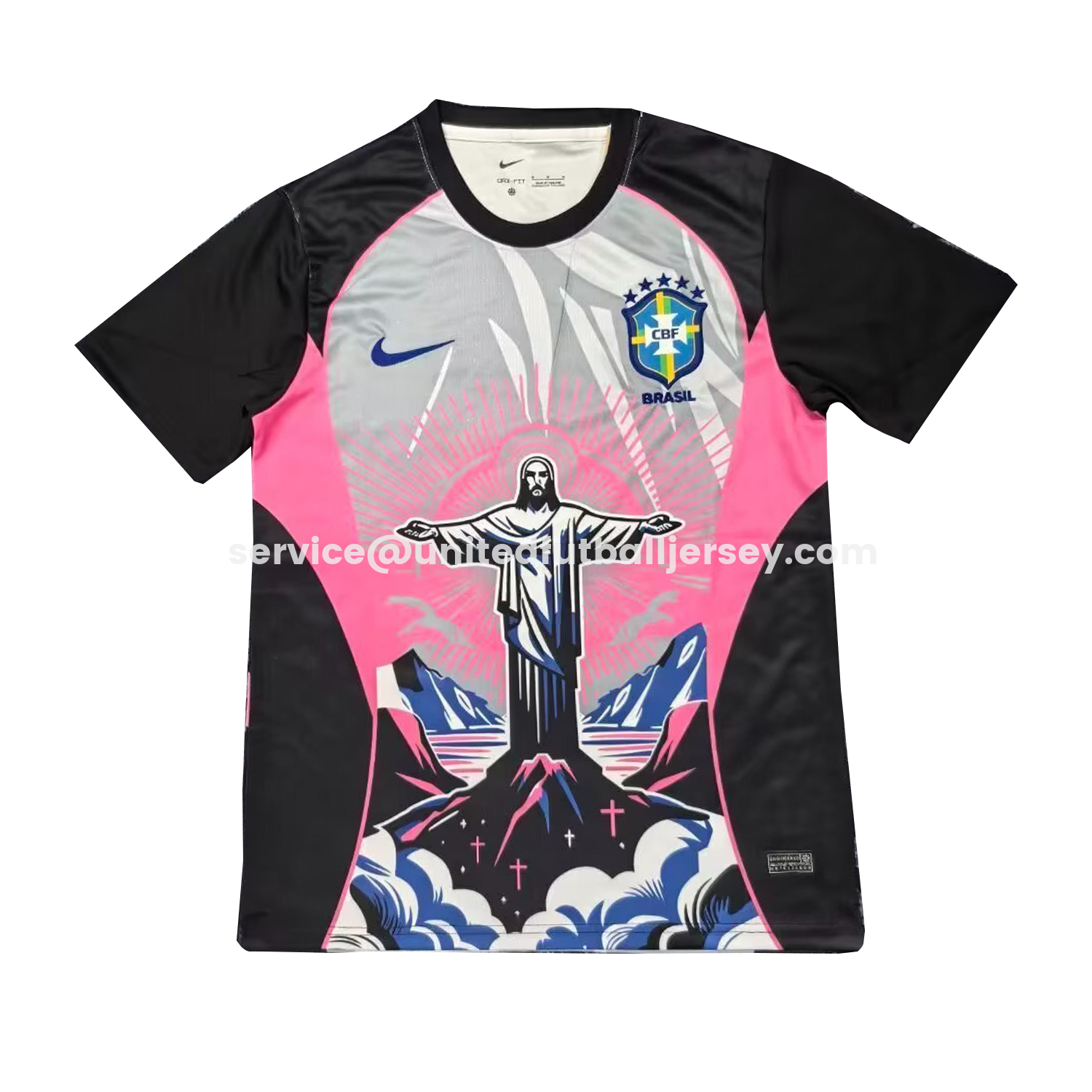 Brazil 25-26 Jesus Pink And Black Jersey - Fans Version - JerseysGala
