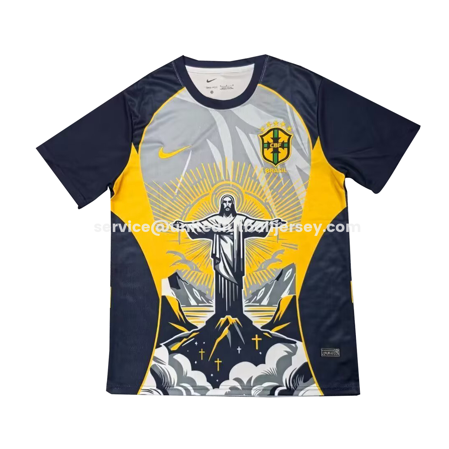 Brazil 25-26 Jesus Yellow And Black Jersey - Fans Version - JerseysGala