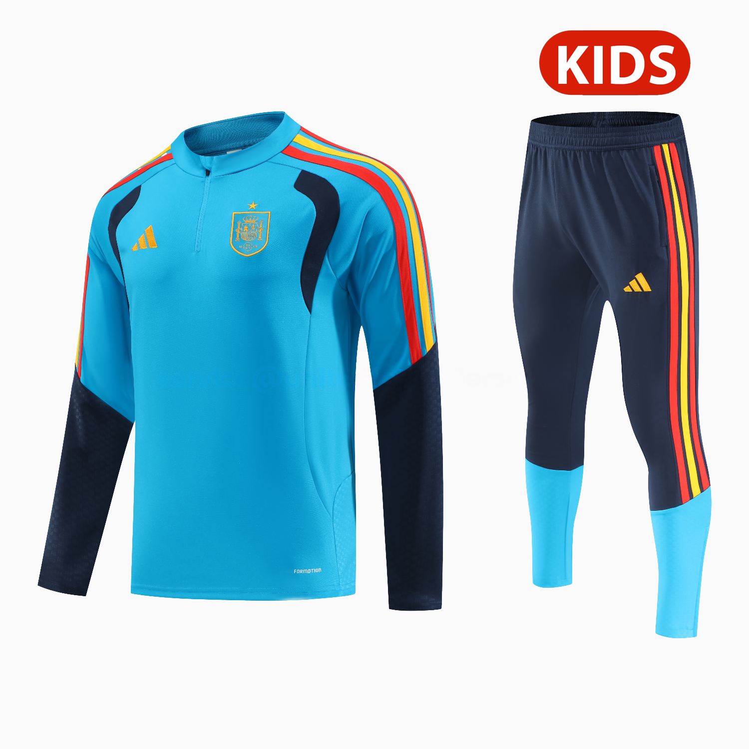 Spain 2026 Kids Long Sleeve Training Set - Light Blue Top & Pants - JerseysGala