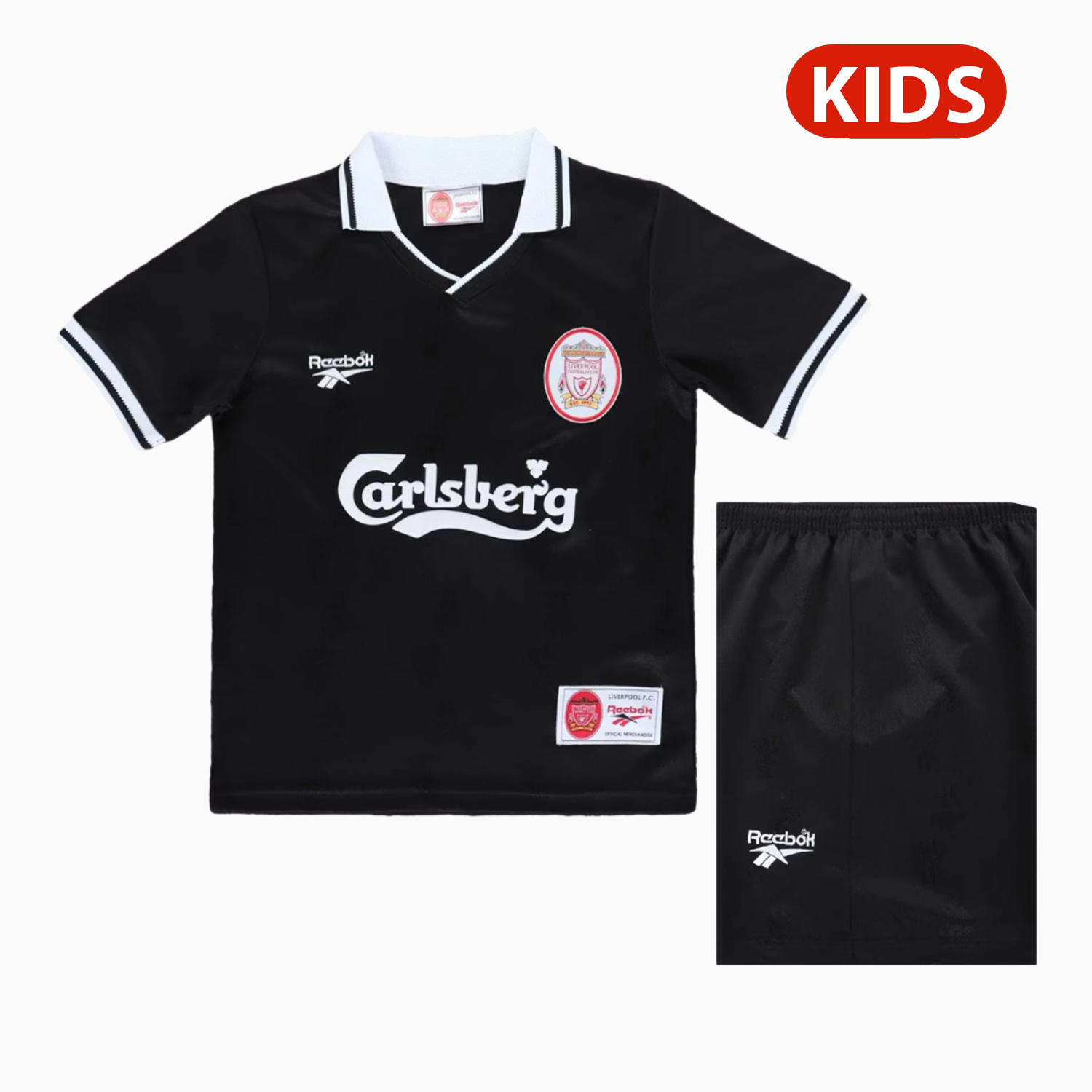 Retro Liver.pool 1996-97 Black Special Kids Kit - JerseysGala