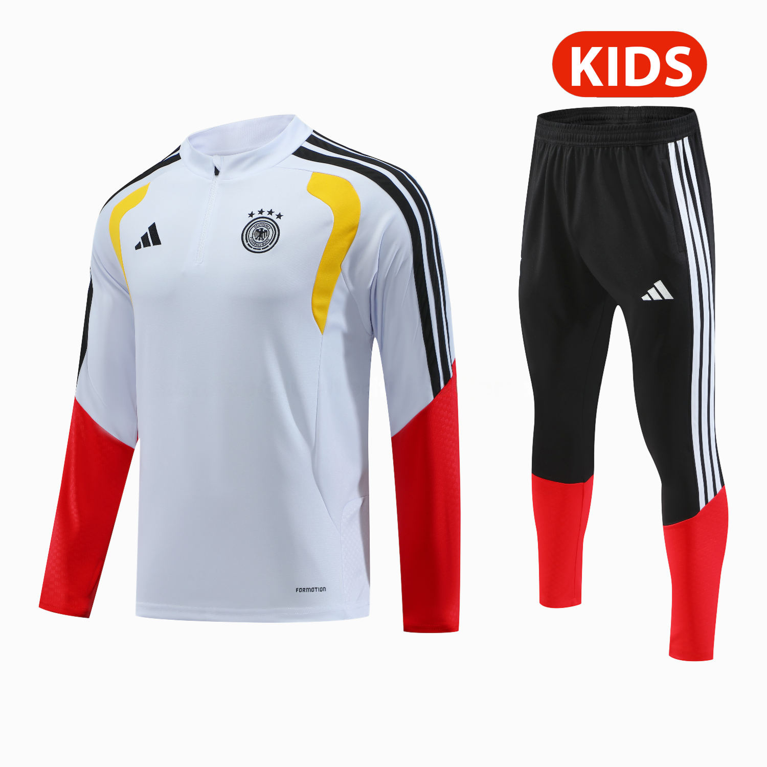 Germany 2026 Kids Long Sleeve Training Set - White Top & Pants - JerseysGala
