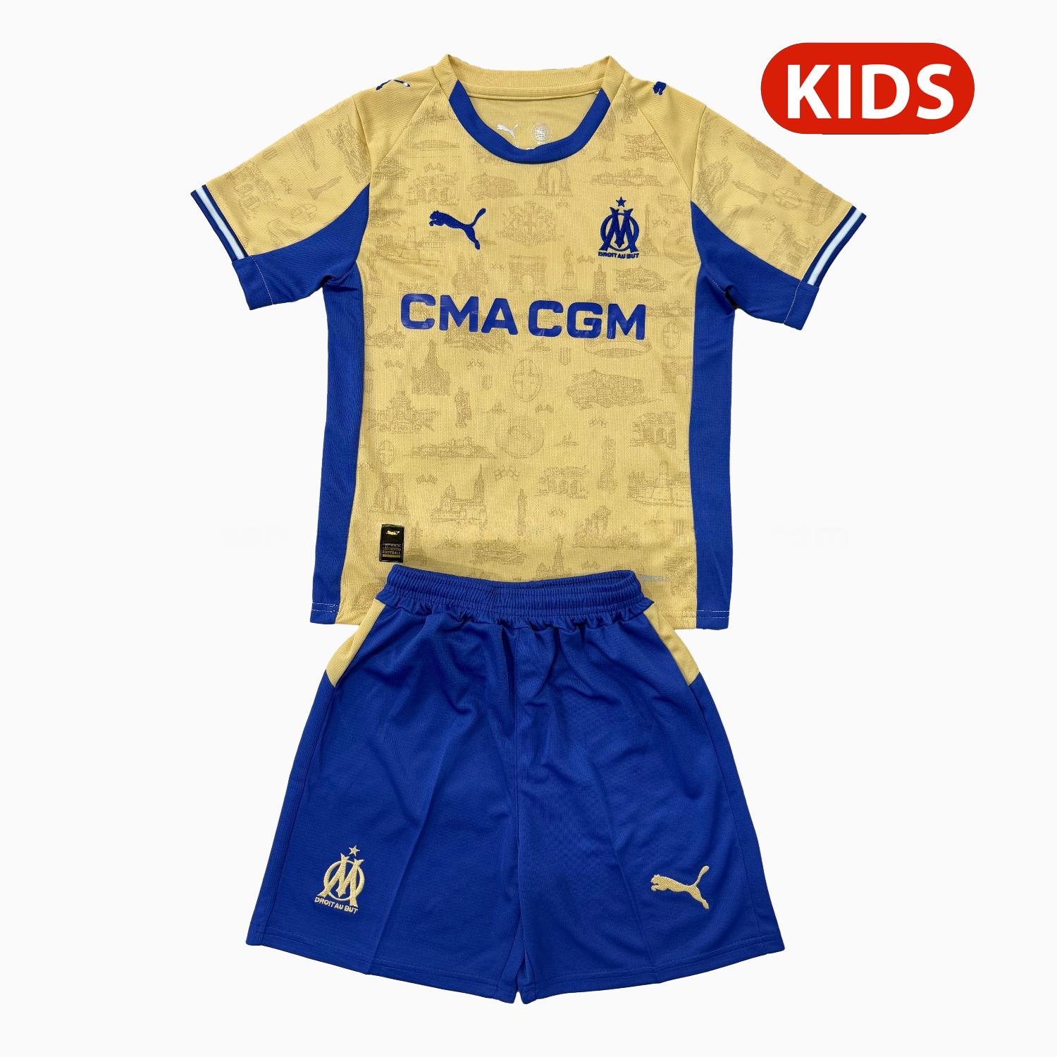 Marseille 25-26 Fourth Kids Kit - JerseysGala