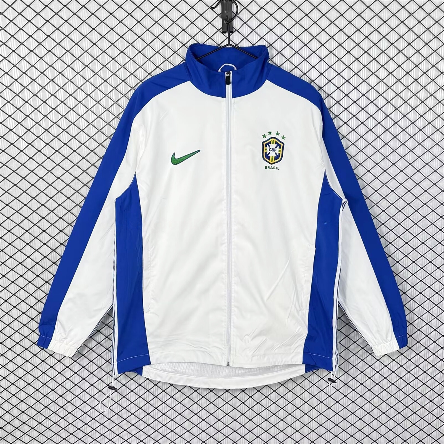 Retro Brazil 1998 White Windbreaker - JerseysGala