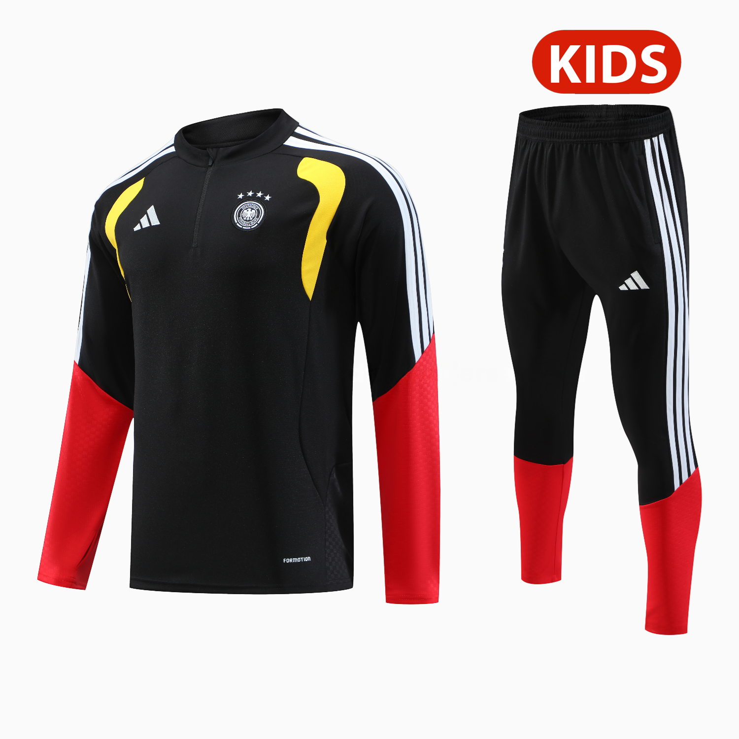 Germany 2026 Kids Long Sleeve Training Set - Black Top & Pants - JerseysGala