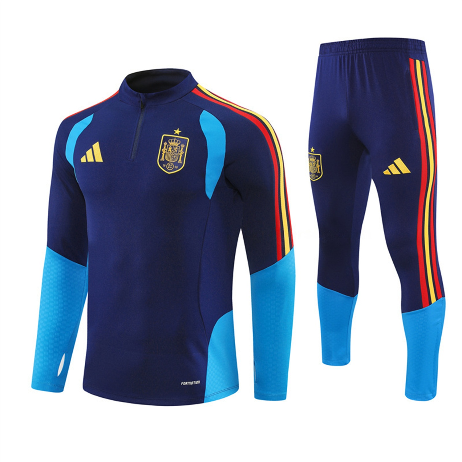 Spain 2026 Long Sleeve Training Set - Royal Blue Top & Pants - JerseysGala
