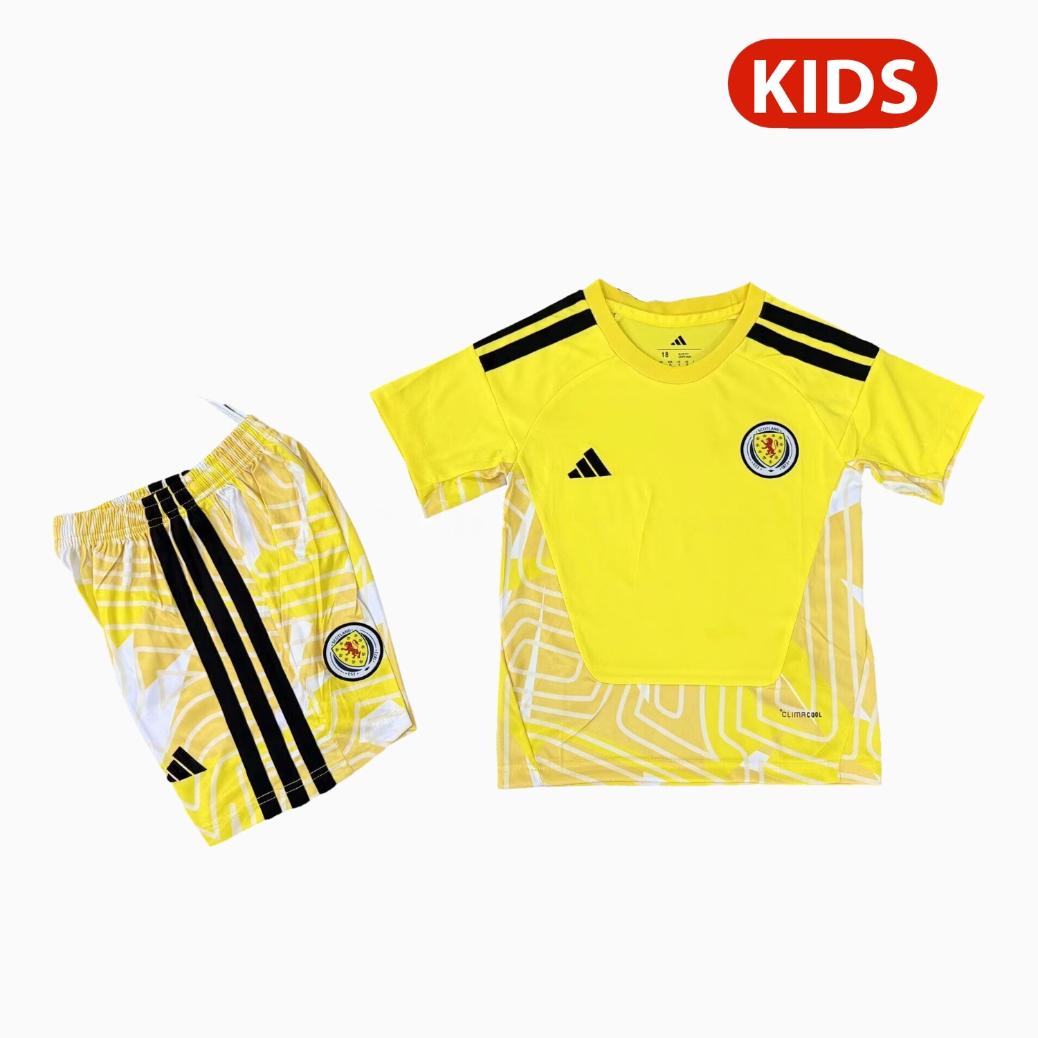 S-c-o.t l.a-n.d 2026 Goalkeeper Yellow Kids Kit - JerseysGala