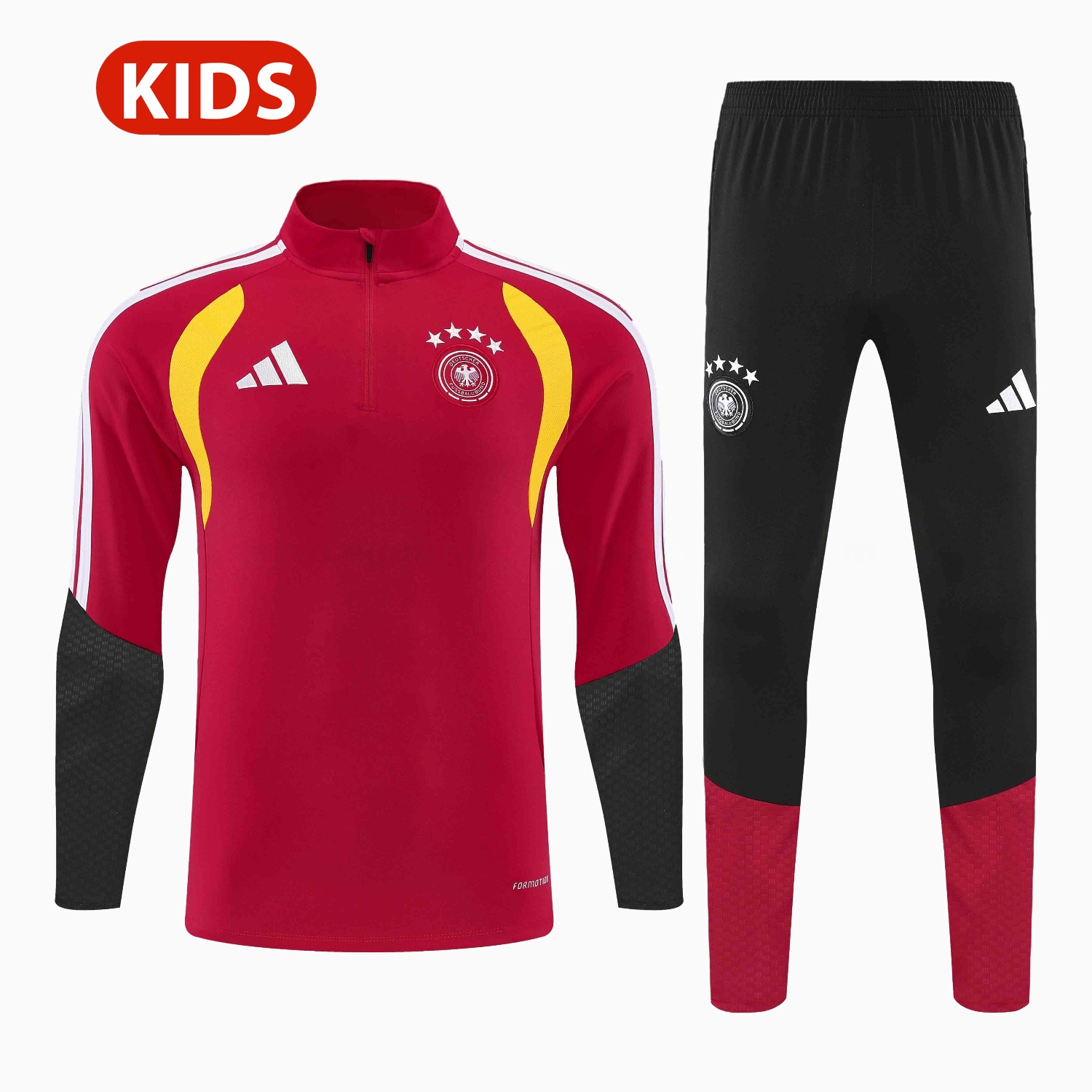 Germany 2026 Kids Long Sleeve Training Set - Red Top & Pants - JerseysGala