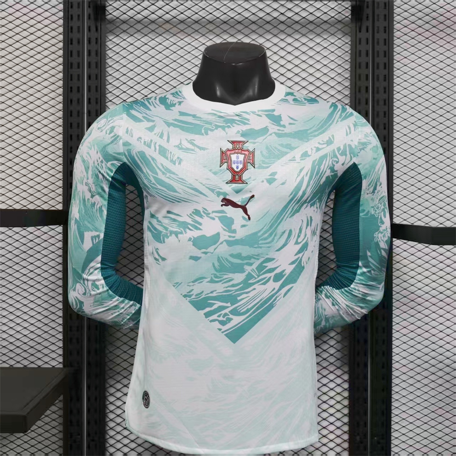 Portugal 2026 Away White And Cyan Long Sleeves Jersey - Player Version - JerseysGala